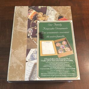 Keepsake Box with 5 Picture Photo Pictureballs Ornaments New Sealed
